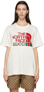 推荐灰白色 The North Face 联名徽标 T 恤商品