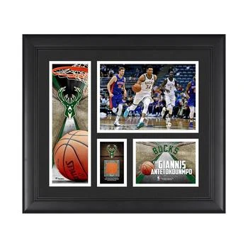 Fanatics Authentic | Giannis Antetokounmpo Milwaukee Bucks Framed 15" x 17" Collage with a Piece of Team-Used Basketball,商家Macy's,价格¥595