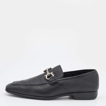 菲拉格慕男鞋男鞋, [二手商品] Salvatore Ferragamo | Salvatore Ferragamo Black Leather Mason Gancio Bit Slip On Loafers Size 41商品图片 5.4折