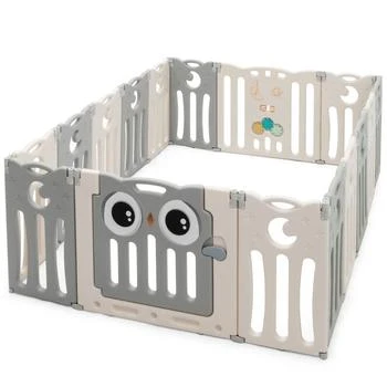 Hivvago | 16-Panel Baby Activity Center Play Yard with Lock Door -Beige,商家Premium Outlets,价格¥1766