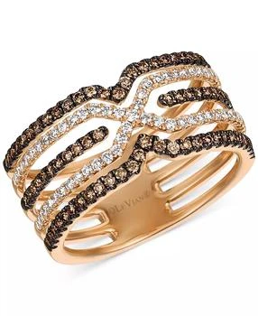 Le Vian | Chocolatier Chocolate Diamond & Vanilla Diamond Statement Ring (3/4 ct. t.w) in 14k Strawberry Gold,商家Macy's,价格¥39635