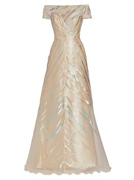 商品Rene Ruiz Collection | Convertible Off-The-Shoulder Fil Coupe Gown,商家Saks Fifth Avenue,价格¥13714图片