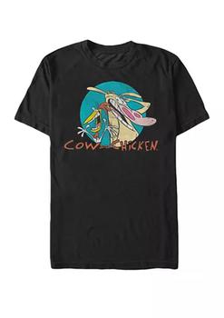 Cow & Chicken Cartoon Logo Badge Short Sleeve Graphic T-Shirt product img