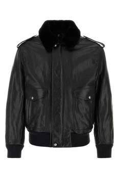 Prada | Prada Long-Sleeved Leather Jacket 7.6折