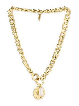 商品Lola Pearl 18K Gold-Plate & Crystal Medallion Chain Link Necklace图片