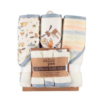 商品Chickpea | Baby Hooded Bath Towels and Washcloths Set, 6 Piece,商家Macy's,价格¥162图片