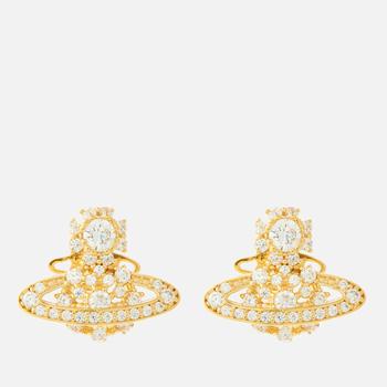 Vivienne Westwood | Vivienne Westwood Narcissa Gold-Tone Sterling Silver and Crystal Earrings商品图片,