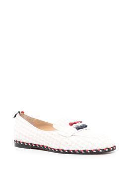 thom browne鞋低帮鞋, Thom Browne | THOM BROWNE WOMEN BOW SOFT LOAFER W CORD TRIMMED LEATHER SOLE IN SOFT PATENT LEATHER商品图片 4折