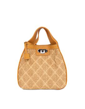 Lara Yellow Straw & Leather Double Handles Bag product img