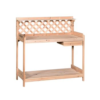 商品Outsunny | Garden Potting Bench Workstation w/ Drawer, Storage Shelf and Lattice,商家Macy's,价格¥823图片
