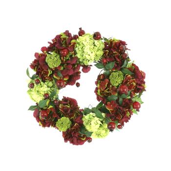 商品Fall Wreath w/ Hydrangea, Sedum and Pomegranates,商家Premium Outlets,价格¥730图片