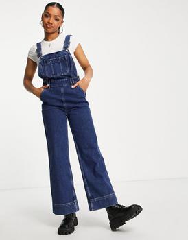 product & Other Stories organic cotton dungarees in mid blue image