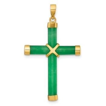 Diamond2Deal | 14k Yellow Gold Polished Jade -X- Cross Pendant,商家Premium Outlets,价格¥3423