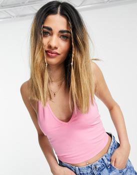 Echo Design是什么牌子, Echo Design | ASOS DESIGN halter neck crop top in pink商品图片 8.1折