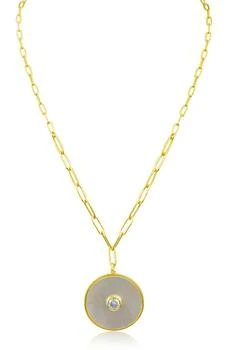 Kenneth Jay Lane | Medallion Mother of Pearl & CZ Pendant Necklace,商家Nordstrom Rack,价格¥596