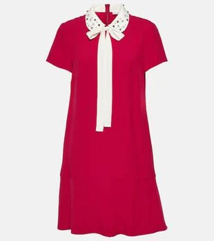 RED Valentino | 刺绣绉纱迷你连衣裙 6折×额外9折, 额外九折