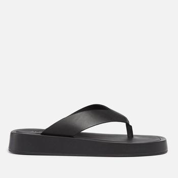 推荐ALOHAS Women's Overcast Leather Toe Post Sandals - Black商品