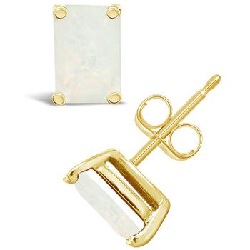 商品Opal Stud Earrings (5/8 ct.t.w) 14K White Gold Plated or 14K Yellow Gold Plated图片