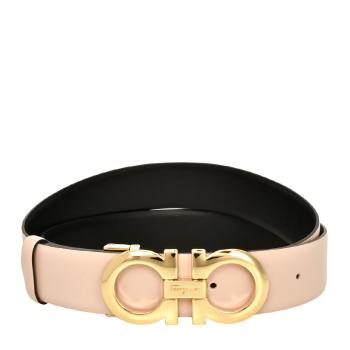 针扣菲拉格慕皮带, Salvatore Ferragamo | Salvatore Ferragamo 菲拉格慕 女士裸色牛皮十字纹金扣双面可调式GANCINI腰带 23-A564-18CALFNBIS【包装随机，部分无包装盒】商品图片 满$100享9.5折, 满折