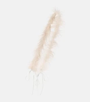 Prada | Feather-trimmed shoulder strap 