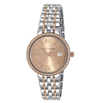 推荐Carl F. Bucherer Adamavi Date Diamond 18K Rose Gold & Stainless Steel Quartz Women's Watch 00.10315.07.45.31商品