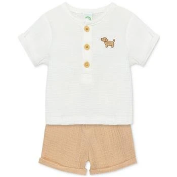 Little Me | Baby Boys Dog Gauze Top and Shorts, 2 Piece Set,商家Macy's,价格¥176