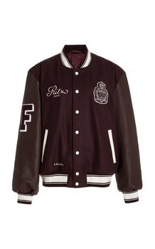 推荐FRAME - Women's x Ritz Paris Stretch-Cotton Varsity Jacket - Burgundy - XS - Moda Operandi商品