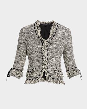【新品未使用】Fringe tweed Jacket laubeblanc Fringe tweed Jacket – L'AUBE BLANC