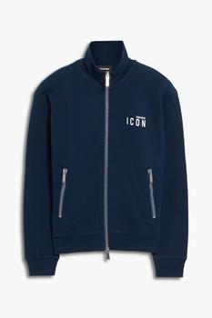 推荐Icon printed cotton-fleece zip-up sweatshirt商品