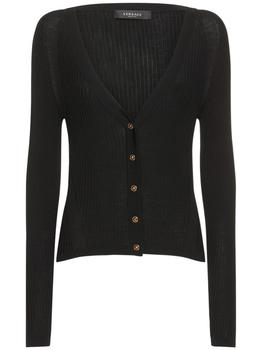 了解范思哲衬衫, Versace | Rib Knit Wool Cutout Crop Top商品图片 额外8折, 额外八折