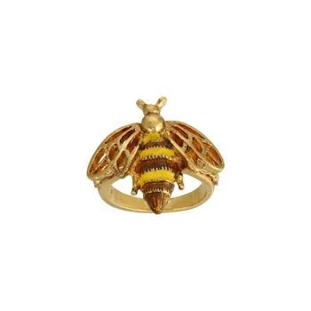 推荐Enamel Yellow and Brown Bee Ring Size 9商品