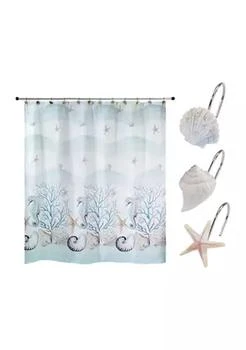 Avanti | Coastal Terrazzo Shower Curtain-Hooks Set,商家Belk,价格¥404
