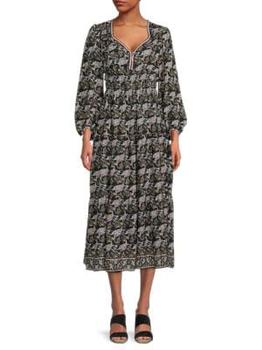 Max Studio | ​Floral Shirred Midi Dress商品图片,3.1折, 满$150享7.5折, 满折