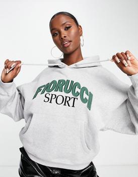 Fiorucci | Fiorucci sport relaxed hoodie with logo in grey商品图片,