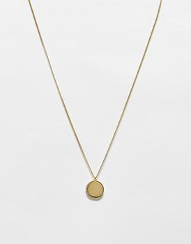商品Astrid & Miyu crystal crescent pendant necklace in 18k gold plate图片