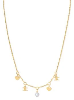 Celine | Cœur Celine Charms Necklace in Brass with Gold Finish and Resin Pearl,商家24S Paris,价格¥5051