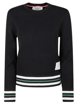 Thom Browne | Thom Browne Cricket Stripe Rib Trimmed Sweatshirt商品图片,6.6折