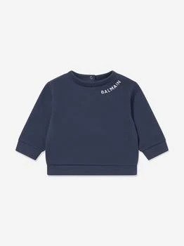 Balmain | Balmain Baby Logo Sweatshirt in Navy,商家Childsplay Clothing,价格¥1275