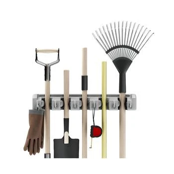 Trademark Global | Shovel, Rake and Tool Holder with Hooks - Wall Mounted Organizer by Stalwart,商家Macy's,价格¥322