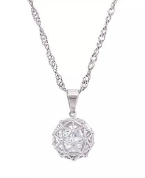 Macy's | Cubic Zirconia Millennial Ball Pendant Necklace 16" in Silver Plate,商家Macy's,价格¥155