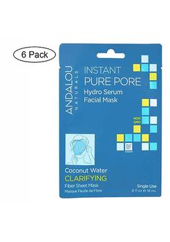 精华水, Andalou Naturals | Instant Pure Pore Facial Mask - Coconut Water Clarifying - Case of 6 - 0.6 fl oz商品图片 7.6折