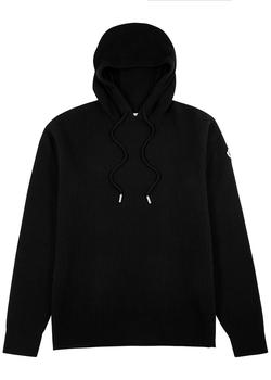 moncler polo, Moncler | Black ribbed hooded wool-blend jumper商品图片 