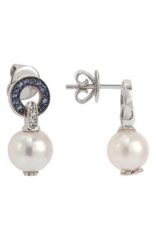 Suzy Levian | Sterling Silver Pearl Drop Earrings商品图片,3.4折