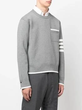 Thom Browne | THOM BROWNE MEN MILANO STITCH BOXY FIT CREW NECK PULLOVER IN COTTON W/ 4 BAR STRIPE 5�折