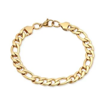 STEELTIME | Men's 18k Gold-Plated Stainless Steel Figaro Link Bracelet,商家Macy's,价格¥357
