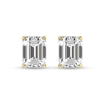 Lab Grown Diamonds | Lab Grown 1 CTW Emerald Cut Solitaire Diamond Earrings in 14K Yellow Gold,商家Premium Outlets,价格¥16689