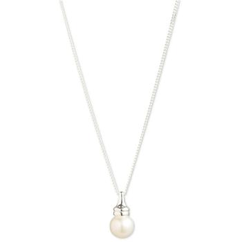 商品Ralph Lauren | Freshwater Pearl (7-1/2mm) Pendant Necklace in Sterling Silver, 15" + 3" extender,商家Macy's,价格¥906图片