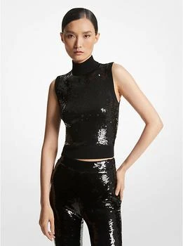 推荐Sequined Merino Wool Blend Top商品