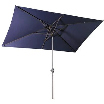 Simplie Fun | Large Blue Outdoor Umbrella 10ft Rectangular Patio Umbrella For Beach Garden Outside Uv Protection,商家Premium Outlets,价格¥932