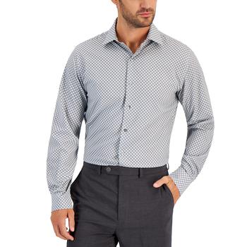 Alfani | Men's Slim Fit 4-Way Stretch Geo-Print Dress Shirt, Created for Macy's商品图片,额外7折, 额外七折
